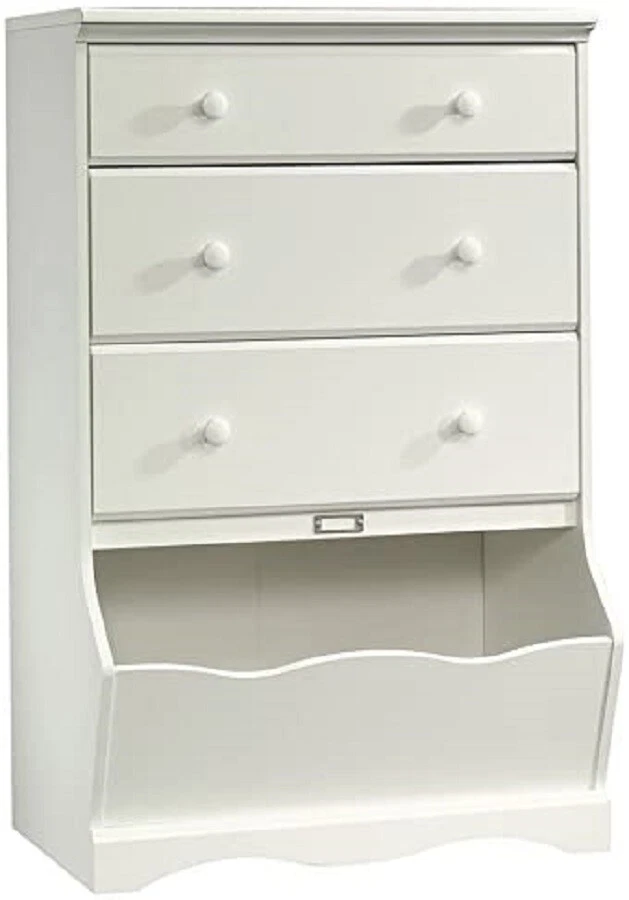 Cômoda branca 3 gavetas baú brinquedo lixeira quarto infantil quarto berçário móveis - Imagem 3 de 4