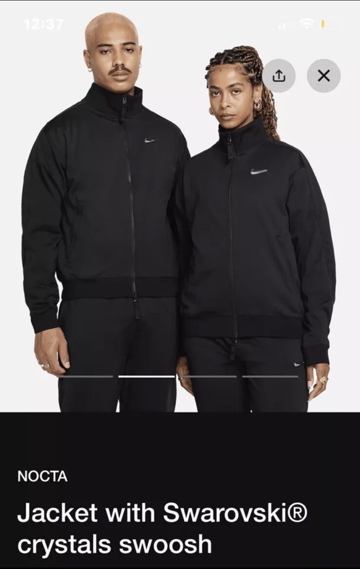 NIKE × NOCTA Track Jacket SWAROVSKI セット Nike x NOCTA Swoosh Swarovski Crystals Jacket Black Men's - SS23 - US