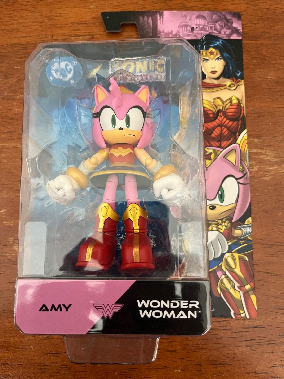 Sonic the Hedgehog x DC Amy Rose as Green Wonder Woman Crossover 5" Figure Jakks