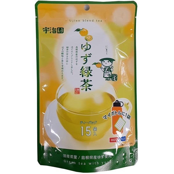 Té verde Uji-en con bolsa de cítricos Yuzu 15 bolsas de Japón