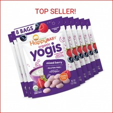 Happy Tot Organics Yogis Freeze-Dried Yogurt  Fruit Snacks, Mixed Berry, 1 Oz