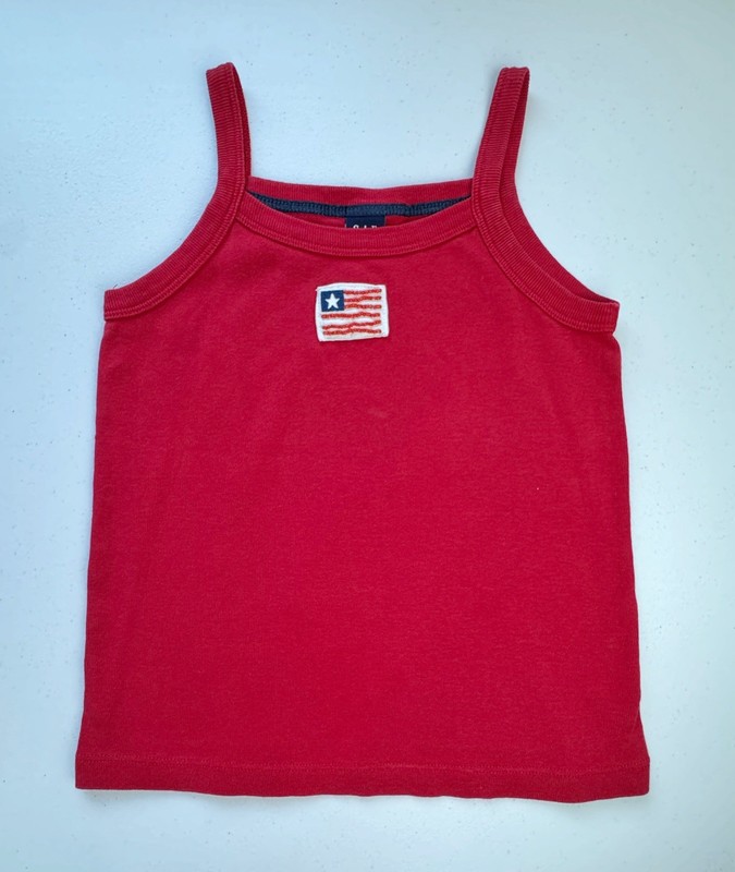 Gap Y2K Tank Top w/ Beaded Flag Size Youth Small