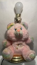 Vintage Care Bears Table Lamp Pink Rainbow Bear Working No Shade