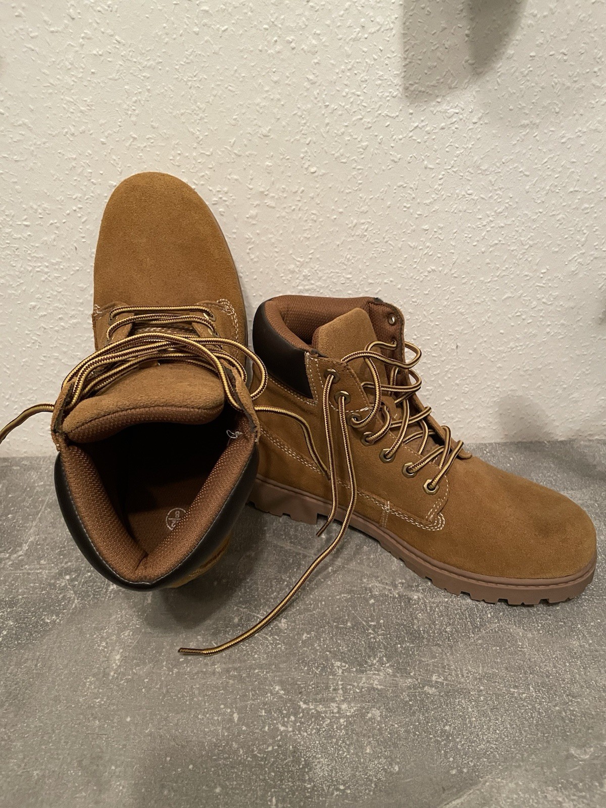 Herren Stiefeletten Wildleder Braun Schnürung Profilsohle gepolstert EU 42 3