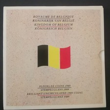 COFFRET BELGIQUE SERIE FRANCS FRANK 1989 UNC FDC BU SET BELGIUM COINS/ Réf 15626