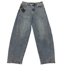 Hudson Los Angeles High Rise Barrel Leg Jeans Icy Blue Women Size 8 Nwt