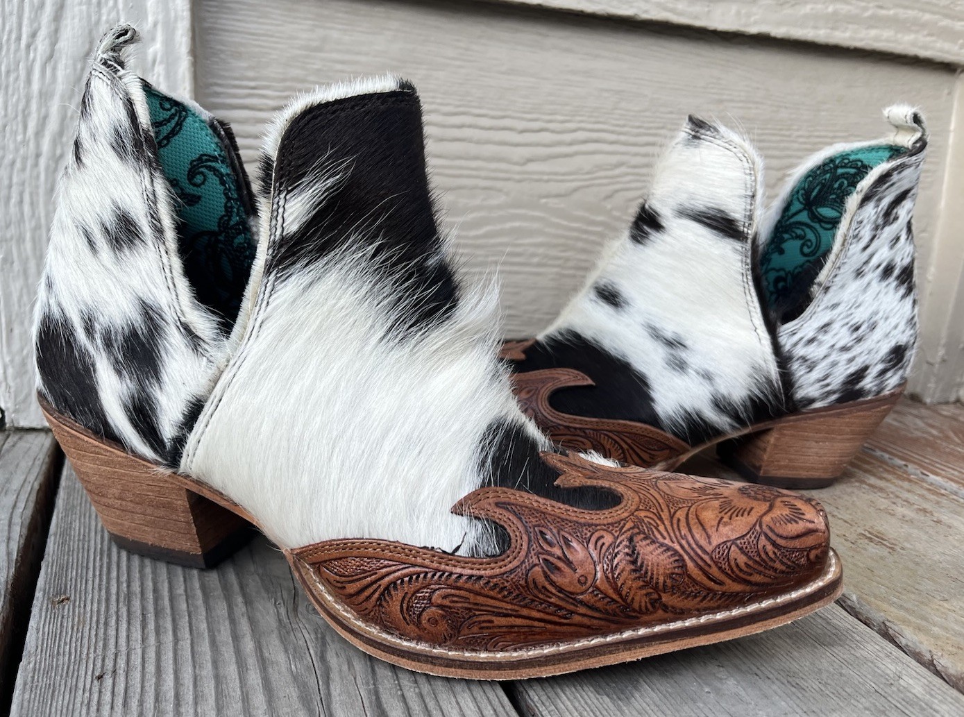 Myra Frisco Blossom Women's 9 Western Hand Tooled Leather Booties Ankle Boots