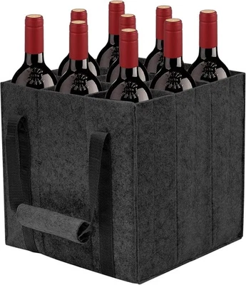Flaschentasche Filz mit Klettverschluss Griff, Tasche für Flaschenmit 9  - Bild 1 von 4