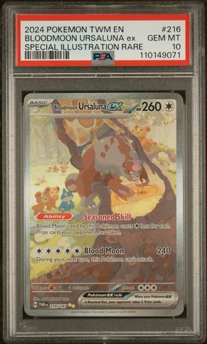 PSA 10 BLOODMOON URSALUNA EX #216 2024 POKEMON TWM EN-TWILIGHT MASQUERADE