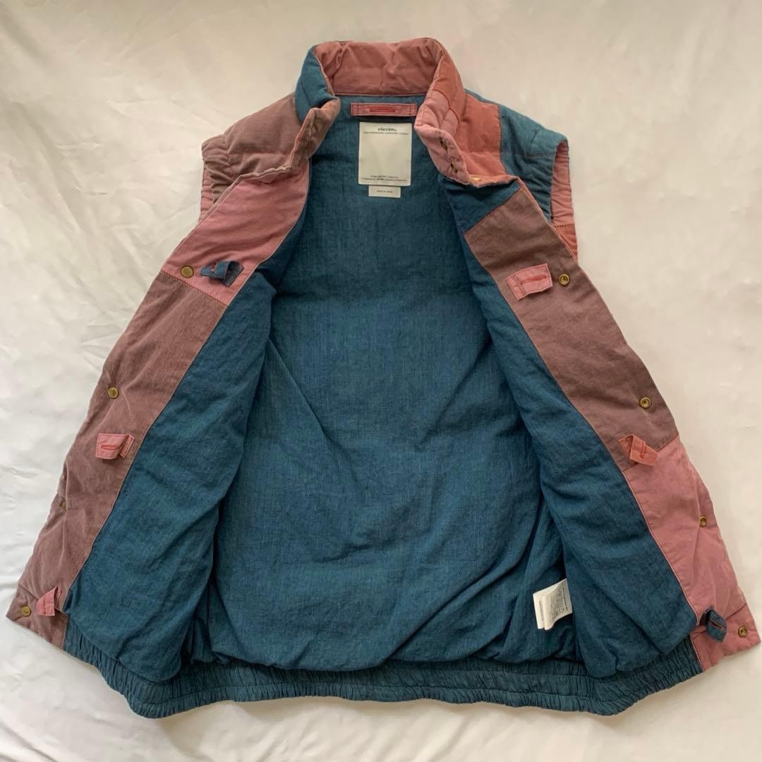 Visvim Insulator Patchwork Down Vest 2014SS Pink … - image 1