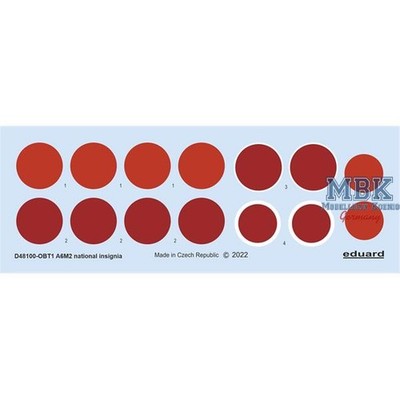 EDUARD EDD48100 Mitsubishi A6M2 Zero national insignia 1/48