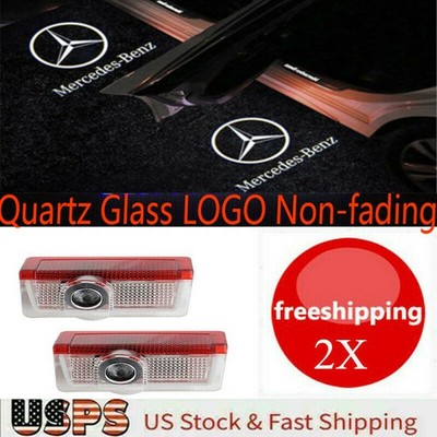 2X HD LED Car Ghost Puddle Shadow Door Lights For Mercedes Benz A B C E GL ML