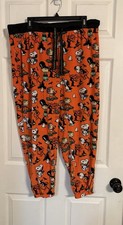 Peanuts Halloween Pj Pants Orange And Black Size Xl