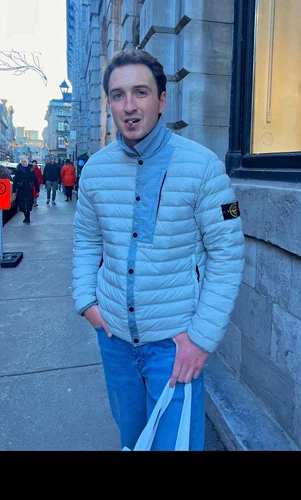 Stone Island Men's M Blue Quilted Insulated Puffer Jacket Stand-Up Collar - product listing photo
