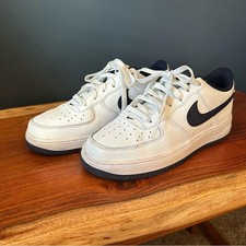 Nike Air Force 1 GS White Midnight Navy Size 6.5Y Gently Worn Classic AF1