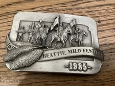Vintage 1985 16th Beattie Milo Festival Belt Buckle
