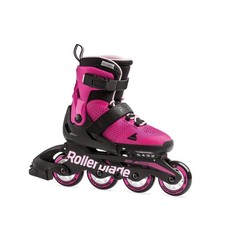 Rollerblade Microblade Girl's Adjustable Fitness Inline Skate, Pink and Bubbl...