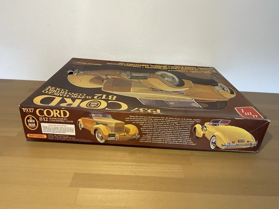 Rare AMT 1:12 1937 Cord 812 Supercharged Convertible Coupe Model Kit – NEU /OVP  - Bild 4 von 4