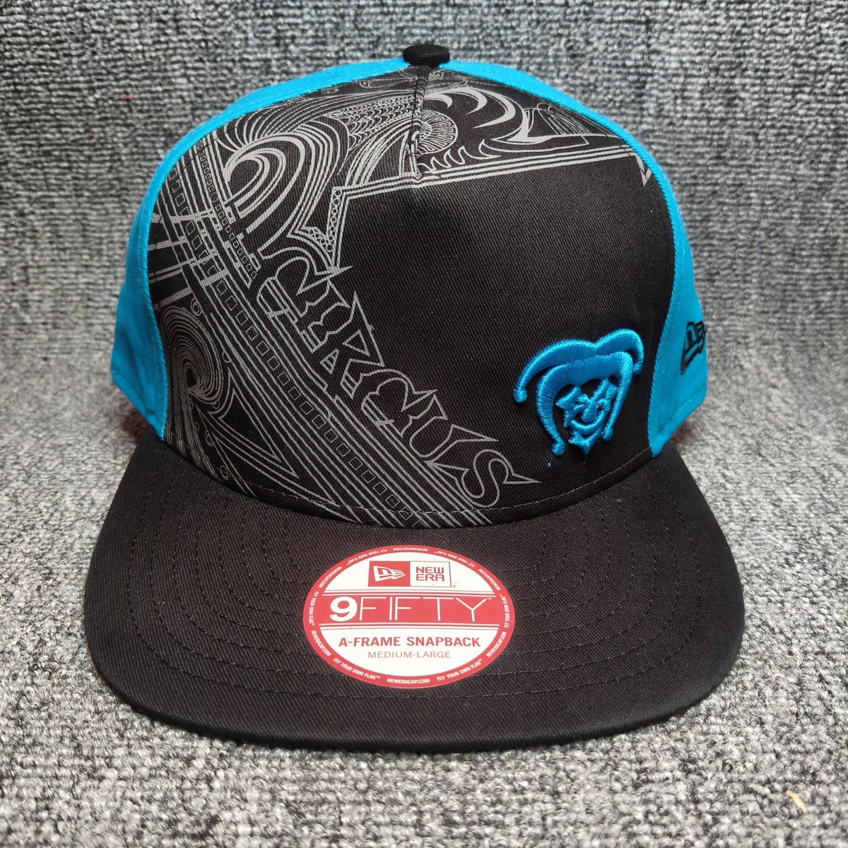 New Era 9FIFTY A-Frame Snapback Hat Cap Circus Jester Black Blue Med-Lrg