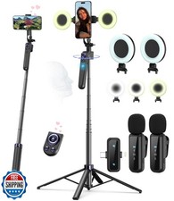 Vlogging Kit for iPhone/Android, 63  Auto Face Tracking Tripod for
