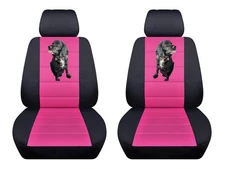 Front set seat covers fits  2023 Kia seltos black pink with design