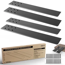 4 PCS 16 Countertop Mounted Support Brackets, Granite, Heavy Duty L Shelf, DIY