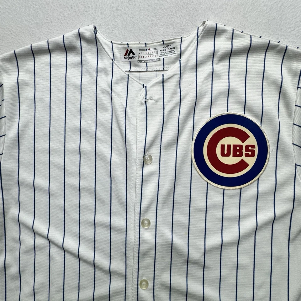 (18-20) Camiseta Kris Bryant CUBS Parcheada Bordada Majestuosa Hogar Juvenil XL Foto 2 de 4