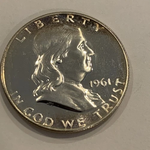 GEM BU MS or PR 1961-D SILVER FRANKLIN HALF DOLLAR BRILLIANT LUSTER FBL TONING