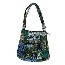Vera Bradley Triple Zip Hipster crossbody bag Caribbean Sea Quilted Blu Green