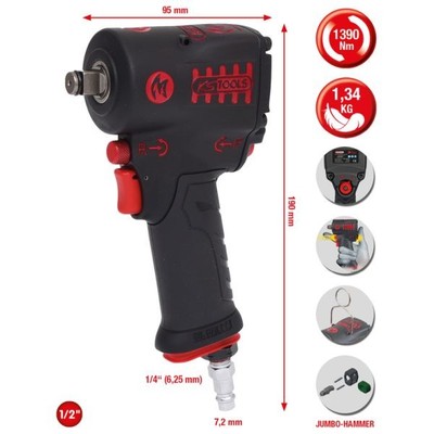 Pneumatic Impact Wrench 1/2'' mini-MONSTER 1390Nm KS Tools 5151270