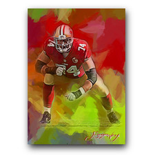 Joe Staley #2 Art Card Limited 28/50 Edward Vela Signed (San Francisco 49ers)