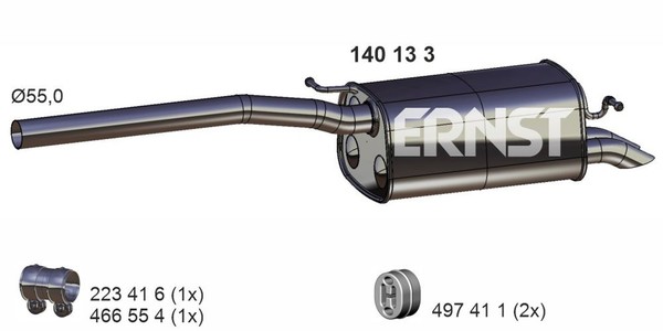 EndschalldäMpfer NachschalldäMpfer Ernst 140133 FüR VW Caddy 3 GroßRaumlimousine-image