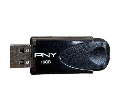 PNY Attache 4 16GB USB 2.0 Flash Drive Black New Ships in Static Pouch