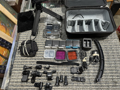GoPro Hero 10 MASSIVE Bundle!!! (Fully working)  5 Batteries tons of accessories