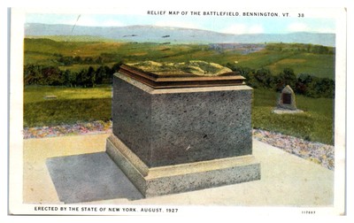Postcard: RELIEF MAP OF THE BATTLEFIELD, BENNINGTON, VT. 38 ERECTED BY