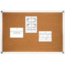 Cork Bulletin Notice Board for Homes or Offices, 24  18 Inches, Silver Alu