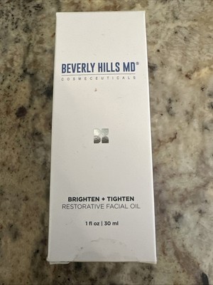 Beverly Hills MD Brighten + Tighten Restorative Facial Oil 1 fl oz Sealed New
