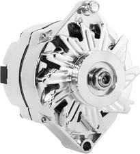 Chrome 1-Wire Alternator for GM 10SI SBC BBC High Output Self-Exciting 100A  Sh