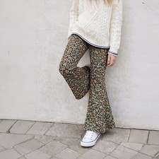 Little Barberham Girls Floral Bell Bottom Pants Size 9 Boho Retro