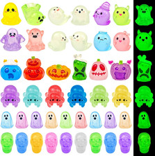 60 Pcs Halloween Luminous Mini Resin Figures Ghost Miniature Figurines Glow