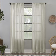 Clean Window Crushed Texture Allergy/Pet Friendly Anti-Dust Sheer Curtain Panel