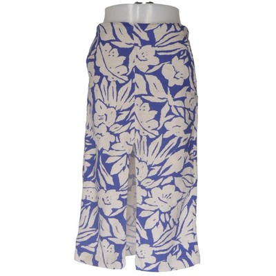 Oysho, Maxirock, Größe: M, Blau/Beige, Baumwolle/Leinen, Blumen, Damen #VYG