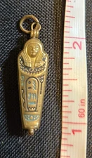 Vintage Antique Egyptian Revival Opening Mummy Charm King Tut Craze 1920s