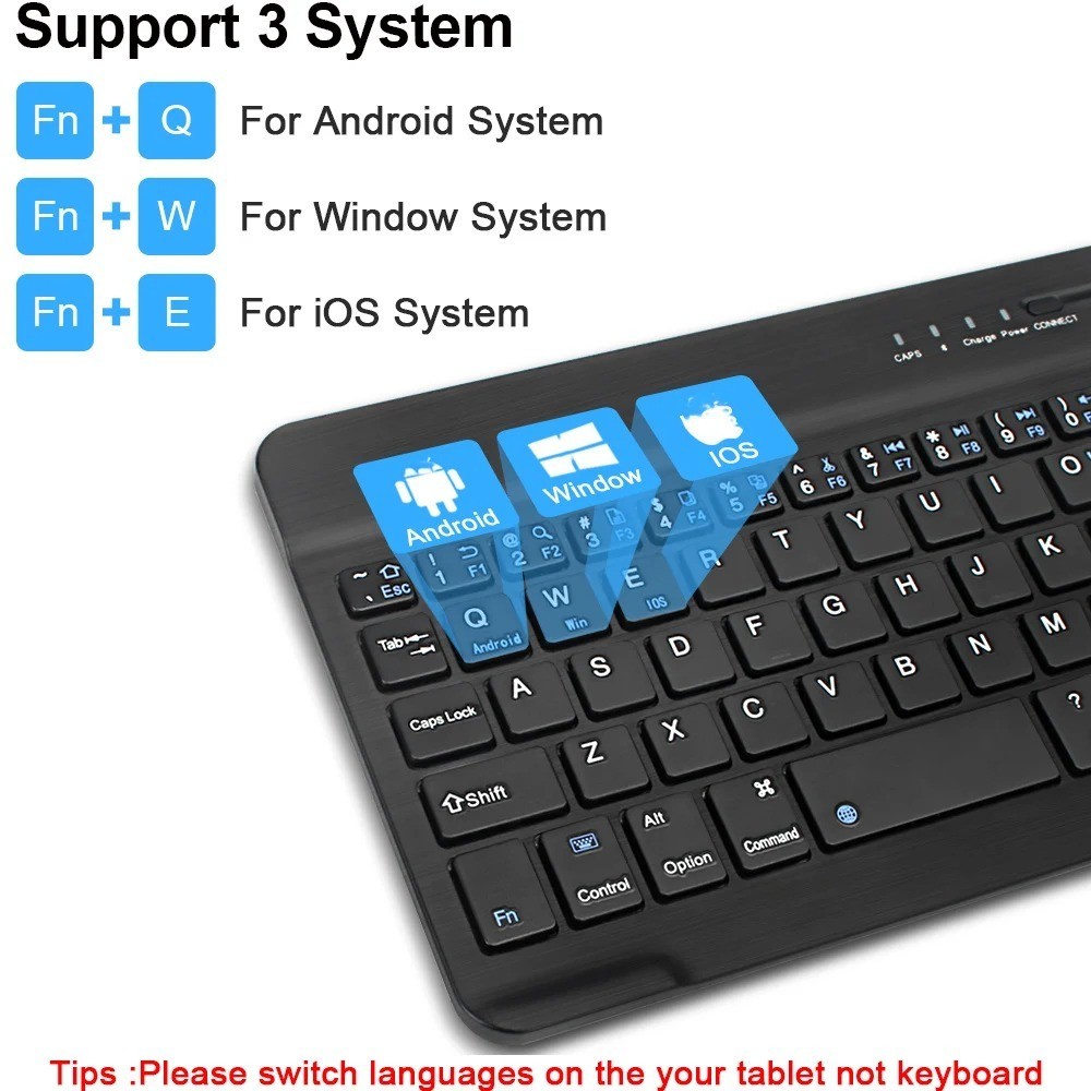 Bluetooth Wireless Keyboard Mini Keyboard for Laptop Tablet Phone iPad Again image 7
