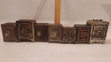 lot 6 safe bank Kenton brand cast iron union penny saver coin combination