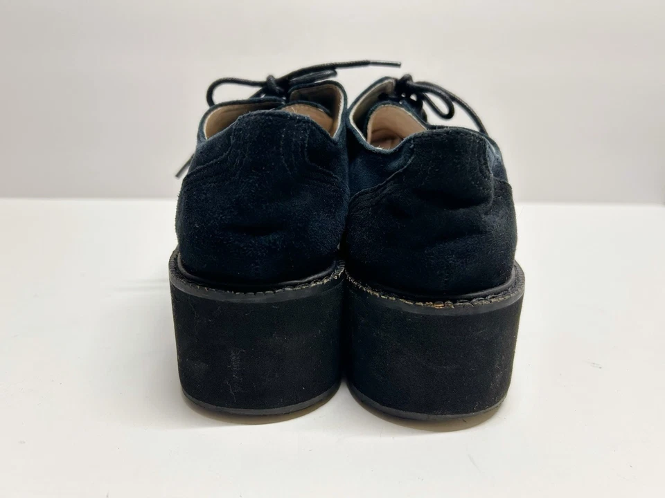 Zapato Deportivo Oxford Shellys London Para Mujer Negro Gamuza Lentejuelas Plataforma 36 6 Foto 4 de 4