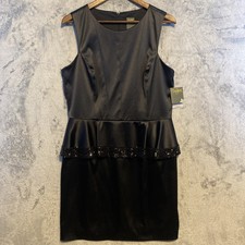 NEW TAYLOR Black Dress Womens Sz 14 Ruffle Sleeveless Tiered Party Formal