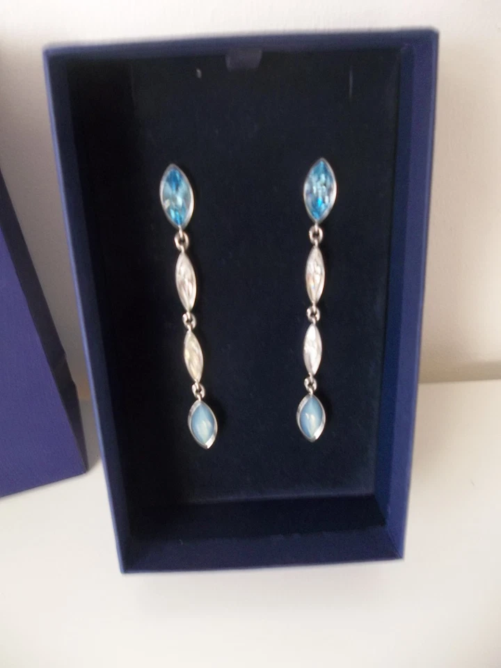 Pendientes en forma de lágrima Swarovski Enjoy cristal azul aguamarina ópalo esencia 994976 Foto 2 de 3