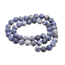 50pcs Blue Spot Natural Stone Beads 8mm Round Loose Bead
