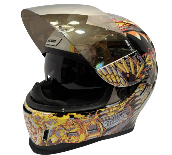 ICON Full Face Motorcycle Helmet Tinted Visor Airform Warthog
